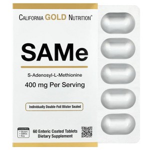 California Gold Nutrition SAMe, Disulfate Tosylate, 400 mg, 60 Enteric Coated Tablets - 1 of 4