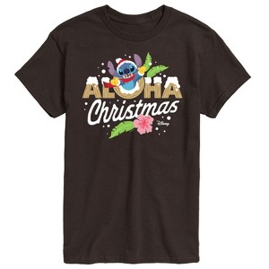 Men's - Lilo and Stitch - Aloha Christmas Short Sleeve Graphic T-Shirt - 1 of 4