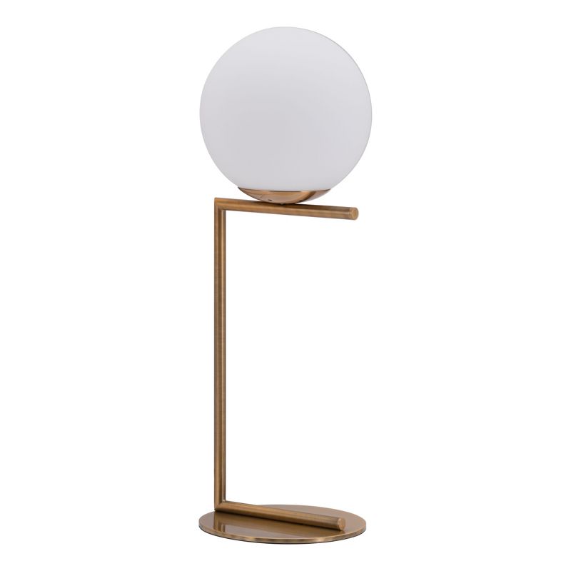 25&#34; Modern Geometric Table Lamp (Includes Light Bulb) Brass - ZM Home, 5 of 9