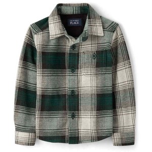 The Children's Place Toddler Boys Long Sleeve Plaid Luxe Cozy Knit Button Up Shirt - 1 of 3