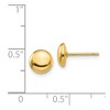 Black Bow Jewelry 6mm Polished Half Ball Post Earrings in 14k Yellow Gold - 4 of 4