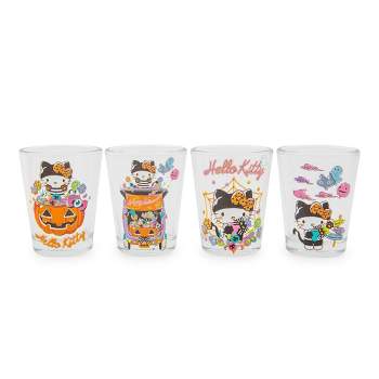 Silver Buffalo Sanrio Hello Kitty Halloween 1.5-Ounce Mini Shot Glasses | Set of 4