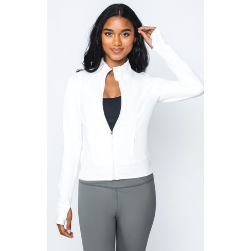 90 Degree By Reflex Interlink Ribbed Princess Seam Cropped Performance  Jacket : Target