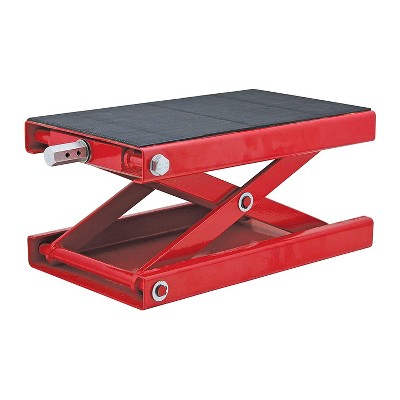 Photo 1 of Extreme Max 5001.5044 Wide 1000 Pound Motorcycle Steel Scissor Platform Hoist Stand Crank Lift Jack for Street/Dirt Bikes, ATVs, Scooter Repairs