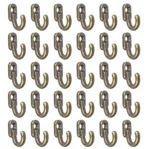 Unique Bargains Zinc Alloy Double Prong Retro Hanging Towel Backpack Clothes Scarf Keys Hat Wall Hooks - 1 of 4
