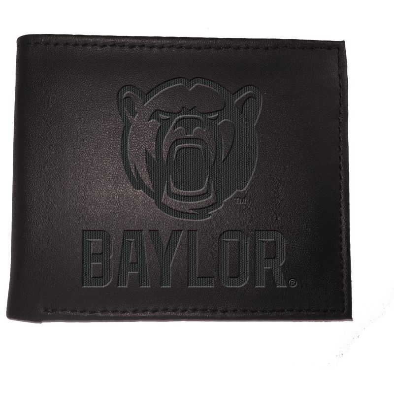 Evergreen NCAA Baylor Bears Black Leather Bifold Wallet Officially Licensed with Gift Box, 1 of 2