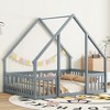 PAGED House Shaped Floor Bed Twin Size Modern Wooden Sturdy Bed Frame with Guardrails for Bedroom, Easy Assembly - 2 of 4