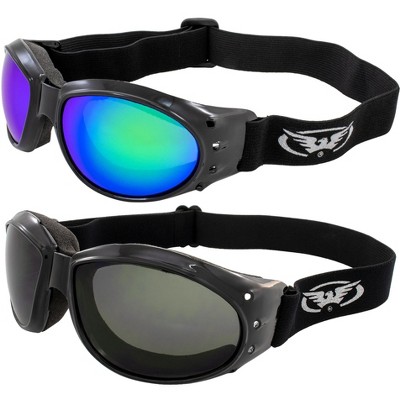 2 Pairs of Global Vision Eyewear Eliminator Safety Motorcycle Goggles