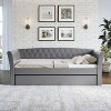 Twin Odessa Faux Leather Upholstered Sofa Daybed with Trundle - Eco Dream - 3 of 4