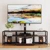 VECELO TV Stand with Mount and Power Outlet, Console Table with Height Adjustable Entertainment Center with Storage Shelves for 70 in. TV, Black/Brown - 4 of 4