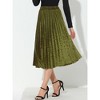 Allegra K Women's Vintage High Elastic Waist Velvet Pleated Flowy Swing Midi Skirt - 2 of 4