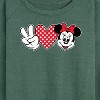 Women's - Disney - Peace Love Minnie Mouse Lightweight French Terry Wide Neck Long Sleeve Graphic Shirt - 2 of 4
