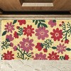 tag Happy Flowers PVC Coir Door Mat - Everyday Multicolor Doormat, Easy to Clean, 1" H x 30" L x 17" W - 2 of 2