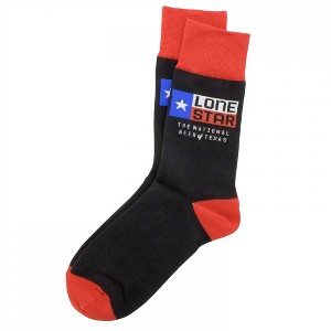 Mens Lone Star Texas Flag Logo Crew Socks - 1 of 2
