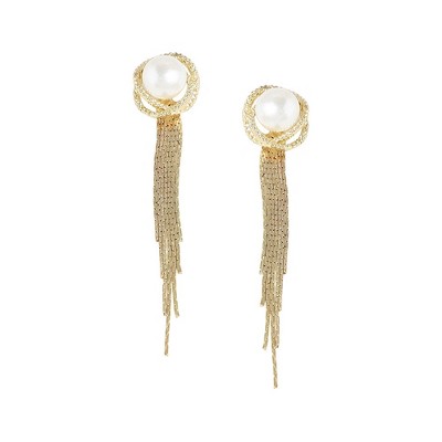 SOHI Women's Black Dangling Drop Earrings