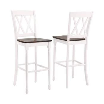 Set of 2 Shelby Barstools Distressed White - Crosley