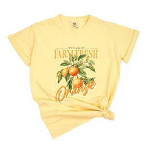 Simply Sage Market Farm Fresh Orange Watercolor Garment Dyed Tee - 1 of 4