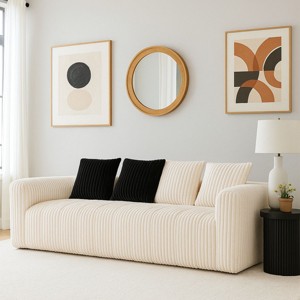 Corduroy Multi-Seat Sofa,Two-Seater with Solid Wooden Frame,Elegant Neutral Tones for Living Rooms and Offices - The Pop Home - 1 of 4