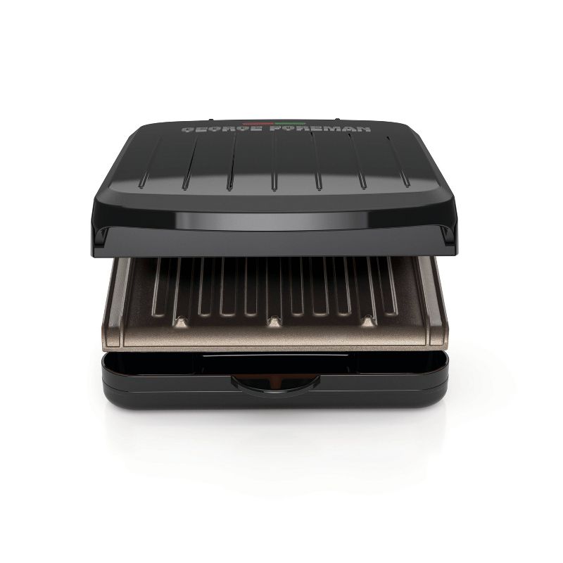 George Foreman 2 Serving Classic Plate Electric Grill and Panini Press Black, 2 of 9