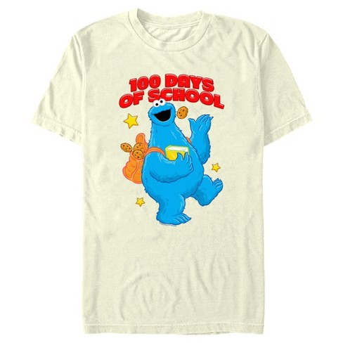 Men's Sesame Street Cookie Monster 100 Days of School T-Shirt - image 1 of 4