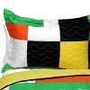 Slickblue Full/Queen Quilt Set Patchwork Reversible Vermicelli Quilted Geometric Design, 3 Colors - 3 of 4