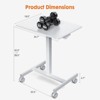 DSVIMOY End Table with Adjustable Rolling, Laptop Computer Cart Desk for Home, Office, Classroom, Overbed Table, White, 25.5"*18.8"*43.3" - 3 of 4