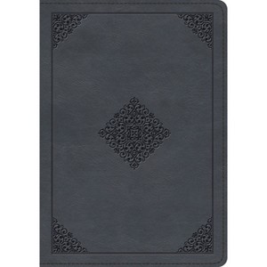 ESV Large Print Wide Margin Bible (Trutone, Slate Blue, Ornament Design) - (Leather Bound) - 1 of 1