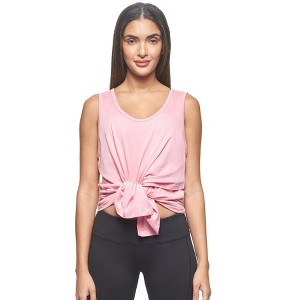 Expert Brand USA-Made Women's MoCA™ Cotton Blend Front Tie Tank Top - 1 of 4