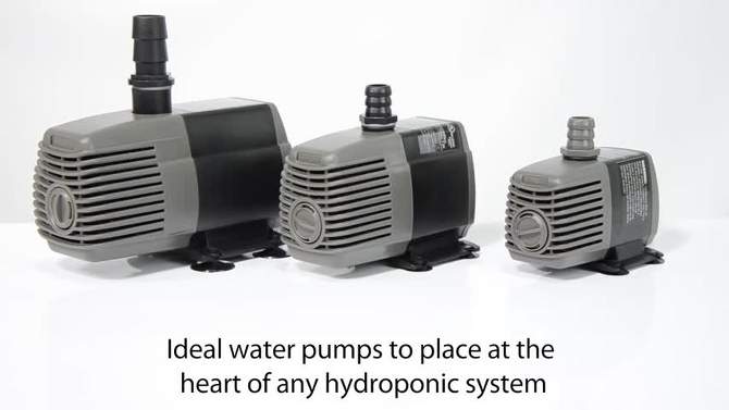 Hydrofarm Active Aqua AAPW400 24-Watt 400 GPH Submersible Indoor/Outdoor Hydroponic Aquarium Pond Water Pump with 6ft Power Cord for 40 Gal Reservoirs, 2 of 8, play video