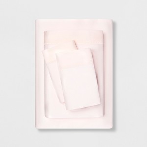 Twin 400 Thread Count Cotton Performance Sheet Set Light Pink - Opalhouse