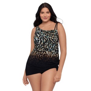 Trimshaper Women's Brianna Adjustable Coverage Plus Swimdress - 1 of 3