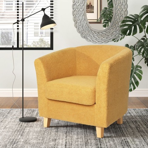 Modern Mustard Yellow Bucket Chair Club Chairs Comfy Single Barrel Armchair Sofa Chair For Living Room cuddlewood Target