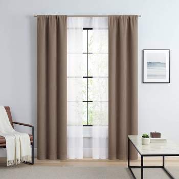 4pk 27"x84" Eclipse Blackout Walter Twill and Voile Curtain Panels