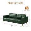 3-Seater Sofa Couch,83"Wide Faux Leather Sofa Couch with Spring Cushion, Modern Sofa with Deep Seats and 2 Removable Back Cushions, for Living Room - 2 of 4