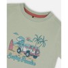 Deux par Deux Boy Short Sleeve Organic Cotton Graphic Tee Sage and Multi - 8 Years - 4 of 4