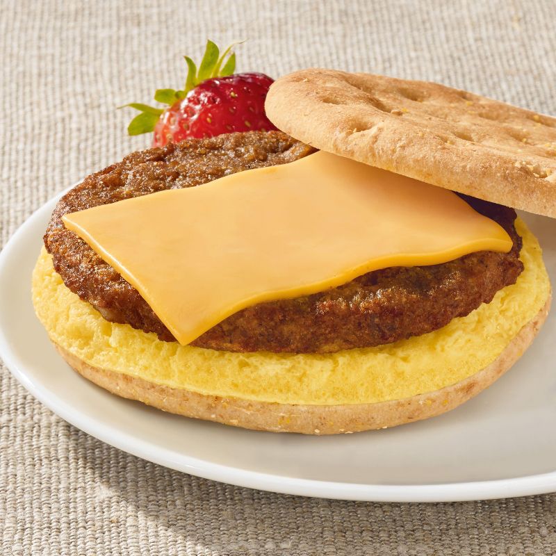 Morningstar Farms Sausage, Egg &#38; Cheese Frozen Breakfast Sandwich - 14.8oz, 3 of 8