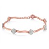 Haus of Brilliance 10k Rose Gold Over Silver 1.0 cttw Diamond Floral Link Bracelet - 2 of 4
