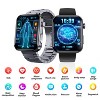 HONGGE Smart Watch with ECG, Uric Acid & Blood Health Monitoring, 1.85" HD Touchscreen, Bluetooth Calling, Bonus Leather Strap - 2 of 4