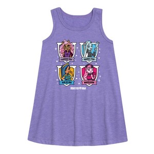 - Monster High - Character Grid Graphic Sleeveless Aline Dress - 1 of 3