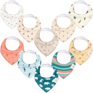KeaBabies 10pk Organic Baby Bandana Bibs, Baby Drool Bibs for Baby Boy, Girl, Baby Bibs for Infant, Newborn - 1 of 4