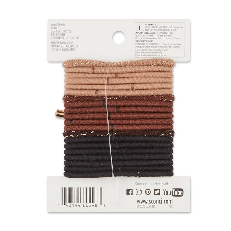 sc&#252;nci No Damage Regular and Knotted Elastic Hair Ties - Neutral - All Hair - 20pcs, 3 of 6