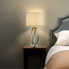 ALOADECOR 28'' Elegant Modern Polished Nickel Metal Table Lamp With Ivory Fabric Drum Shade For Entryway Living Room Dining Room - 4 of 4