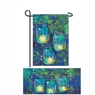 Evergreen Be a Light for the World Garden Burlap Flag and Sassafras Mat Set (14B9767ECM+431185)