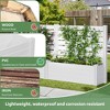 Lirago 47.24"Dx11.81"L x47.224"H  PVC Planter Box privacy screen Garden Bed with Trellis and Wheels White - 4 of 4