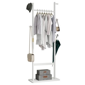 KWPZQEB Coat Rack, Freestanding Hall Tree with Storage Shelf, Simple Houseware Coat Rack for Entryway, Bedroom, Office, Easy Assemble - 1 of 4