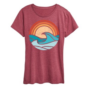 Women's - Instant Message - Wave Scene Short Sleeve Graphic T-Shirt - 1 of 4
