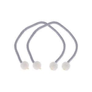 Unique Bargains Buckle Faux Pearl Curtain Tie Polyester ABS 2 Pcs - 1 of 4