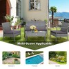 Costway 4 PCS Outdoor Rattan Furniture Set Patio Conversation Sofa Set Cushioned Grey - 4 of 4