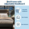 Full Size Bed Frame with Adjustable Headboard, Fabric Upholstered and Wooden Slats Support - 3 of 4