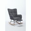 PAGED Modern Nursery Accent Chair, Upholstered Glider Chair with High Backrest, Rocker Accent Armchair with Solid Wood Legs for Nursery Bedroom - 3 of 4